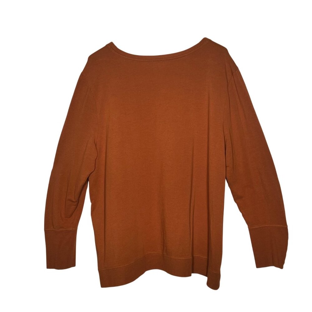 Chicos Zenergy Rust Orange Pullover Sweater Women's 4 (XXL-20/22) Cotton/Modal